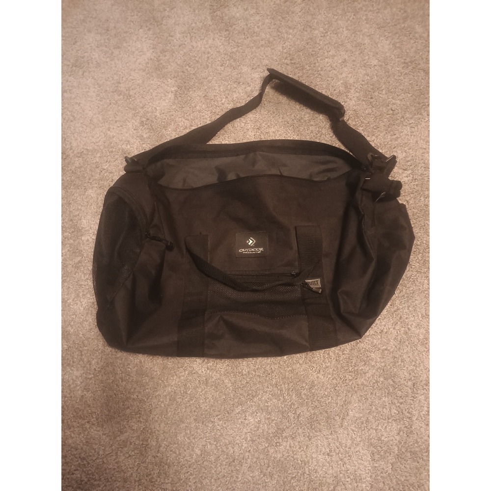Large Black Bag Adjustable Shoulder Strap with Zipper & Pockets